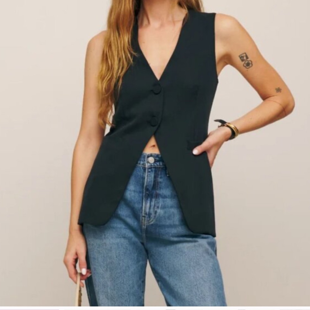 Reformation Casey vest black xs